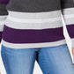 Karen Scott Suéter Feminino Listrado de Algodão com Canelado Roxo Tamanho PS/M