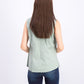 Camisa feminina com gola Charter Club, verde, tamanho 14, pequena