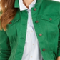 Jaqueta jeans feminina Charter Club verde tamanho médio