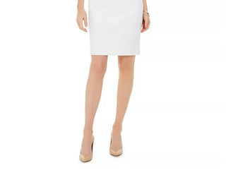 Vestido de coquetel texturizado jacquard Petites Kasper feminino, branco, tamanho 10, pequeno
