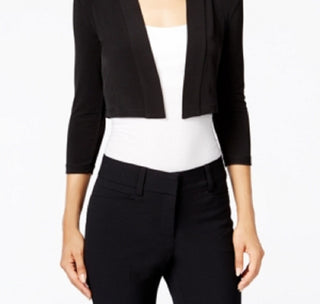 Calvin Klein Cardigan Feminino Manga 3/4 Aberto Preto Tamanho Pequeno Grande