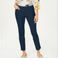 Calça feminina Charter Club Solid Newport Slim Leg Azul Tamanho 14 Petite