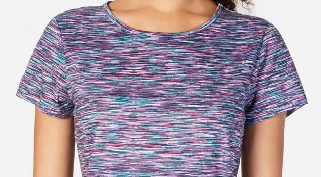 Ideology Top Feminino com Decote em V e Costas em Tingimento Espacial Rosa/Verde Tamanho X-S
