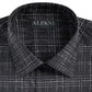 Camisa social masculina Alfani Slim Antirrugas Stretch Azul Marinho Branco Tamanho 14-14,5
