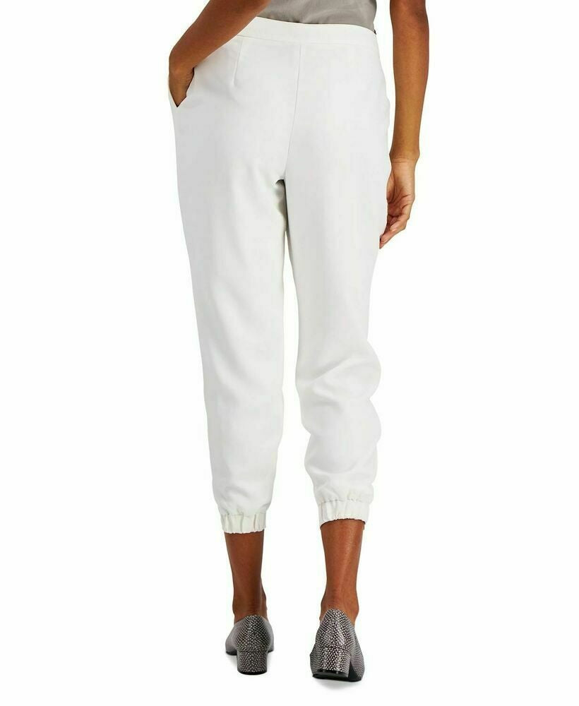 Calça jogger feminina Alfani, macia, branca, tamanho 6
