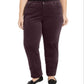 Calça feminina Charter Club Plus Tummy Control Super Stretch com perna reta, vermelha, tamanho 14W