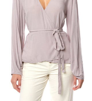 Blusa envolvente feminina O'Neill MIS Barrymore Wrap Top cinza tamanho pequeno