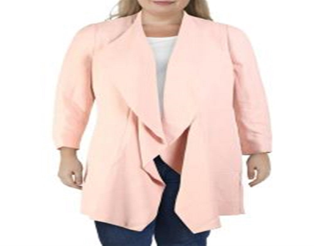 Jaqueta Anne Klein Feminina Drapey Aberta Frente Rosa Tamanho 16