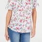 Camisa de algodão texturizada Iris Bliss feminina Karen Scott, branca, tamanho pequeno P