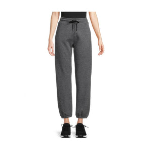 Calça de moletom feminina DKNY Sport Sparkle-Logo Preta, tamanho grande