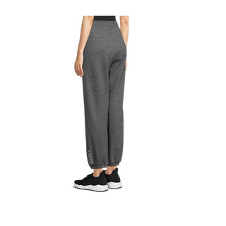 Calça de moletom feminina DKNY Sport Sparkle-Logo Preta, tamanho grande