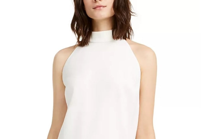 Blusa túnica feminina Alfani de gola alta, creme, tamanho médio