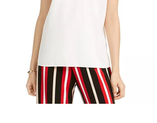 Blusa túnica feminina Alfani de gola alta, creme, tamanho médio