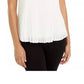 Blusa feminina Alfani Petite Plissada Sem Mangas Bege Tamanho PXL