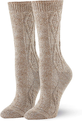 Hue Women's 2Pk Holiday Fair Isle Boot Crew Socks Beige One Size