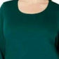 Karen Scott Blusa Feminina Plus Size Manga 3/4 Gola Redonda Verde Tamanho 0X