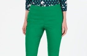 Calça skinny feminina Charter Club Chelsea de sarja elástica, verde, tamanho 16 P