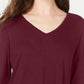 Top de chiffon com decote em V feminino Style &amp; Co, vinho tinto, tamanho pequeno