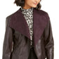 Casaco de couro sintético feminino Bar III para inverno, roxo, tamanho extrapequeno