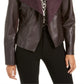 Casaco de couro sintético feminino Bar III para inverno, roxo, tamanho extrapequeno