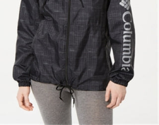 Jaqueta corta-vento feminina Columbia Flash Forward estampada, preta, tamanho grande
