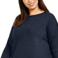 Blusa túnica feminina estilo &amp; co plus size com costura frontal e mídia mista, azul, tamanho 0X