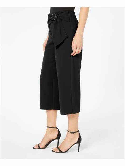 Calça feminina Alfani com cinto para usar no trabalho, preta, tamanho 16W