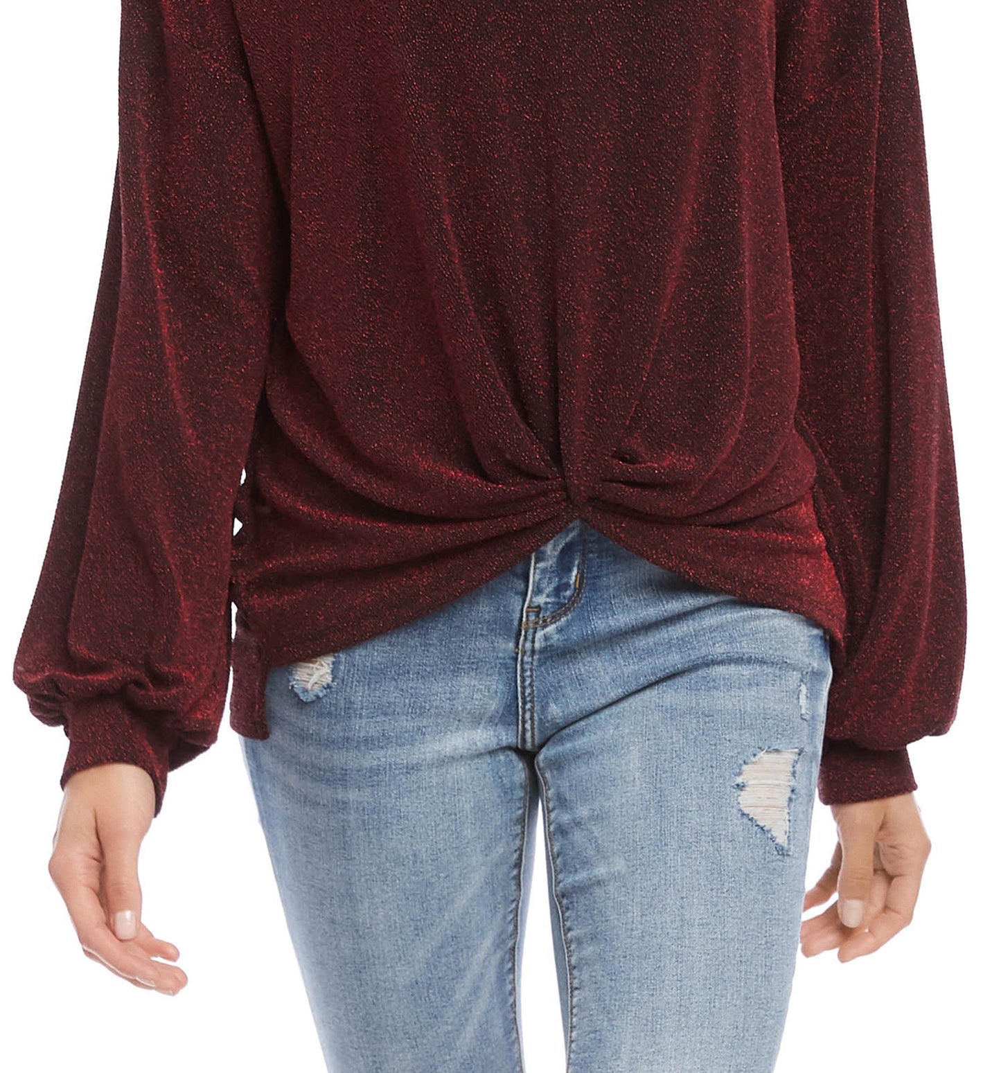 Karen Kane Top Feminino com Torção Frontal Vermelho Tamanho P