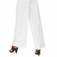 Calça feminina INC International Concepts, perna larga, amarrada na frente, em mistura de linho, branca, tamanho 2
