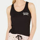 Camiseta regata feminina Jenni com estampa gráfica e abertura para fechadura, preta, tamanho grande