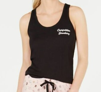Camiseta regata feminina Jenni com estampa gráfica e abertura para fechadura, preta, tamanho grande