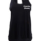 Camiseta regata feminina Jenni com estampa gráfica e abertura para fechadura, preta, tamanho grande