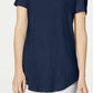 JM Collection Blusa feminina com ombros descobertos, azul, tamanho extragrande