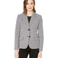Ralph Lauren Blazer Taipa Houndstooth Work Wear Feminino Branco Tamanho 8