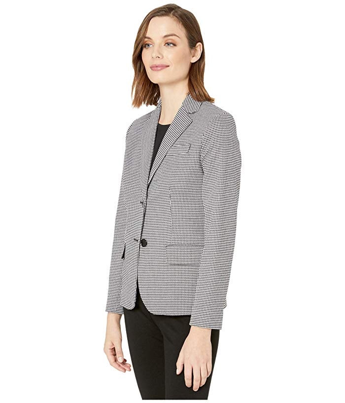 Ralph Lauren Blazer Taipa Houndstooth Work Wear Feminino Branco Tamanho 8