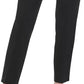 Calça feminina Calvin Klein com botões frontais e perna reta, preta, tamanho 4