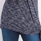 Camiseta feminina com bainha amarrada, azul, tamanho grande, coleção JM