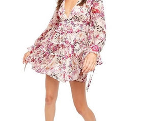 Vestido floral em camadas Closer To The Heart da Free People para mulheres, rosa, tamanho pequeno