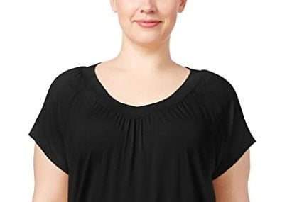 Blusa plus size feminina JM Collection preta tamanho 1X