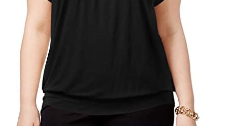 Blusa plus size feminina JM Collection preta tamanho 1X