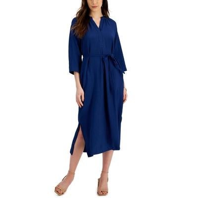 Vestido midi envelope plus size Alfani feminino azul tamanho 24W