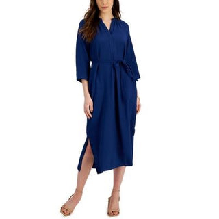 Vestido midi envelope plus size Alfani feminino azul tamanho 24W