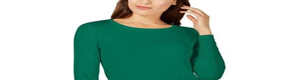 Blusa feminina Alfani com manga comprida e gola alta, verde, tamanho extragrande
