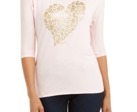 Blusa feminina com estampa metálica Thalia Sodi, rosa, tamanho X-G