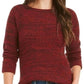 Suéter feminino de gola redonda mesclado estilo &amp; co, vermelho, tamanho grande
