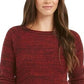 Suéter feminino de gola redonda mesclado estilo &amp; co, vermelho, tamanho grande