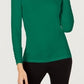 Blusa feminina Alfani pequena de malha, manga comprida, franzida, verde, tamanho pequeno