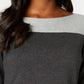 Karen Scott Suéter Feminino de Algodão Colorblock Cinza Tamanho X-S