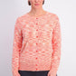 Cardigan feminino com botões tingidos em cores do Charter Club, laranja, tamanho grande