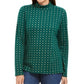 Karen Scott Blusa Feminina com Estampa de Flocos de Neve e Gola Alta Verde Tamanho P